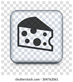 Cheese on Transparent Square Button