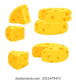 cheese on a white background. vector illustration