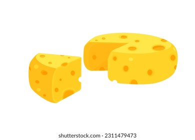 cheese on a white background. vector illustration