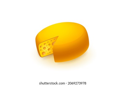 Cheese organic icon, food object white background. Vector illustration