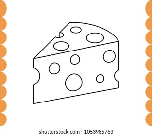 cheese outline coloring page for kids