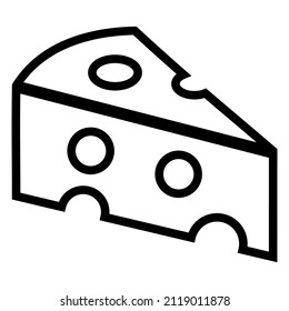 Icono de contorno de queso, icono de queso en contorno