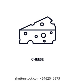 icono de contorno de queso. Ícono de línea delgada de la agricultura y la colección de jardinería. Vector editable aislado sobre fondo blanco