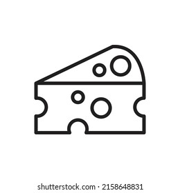 Cheese Outline Icon Vector Illustration