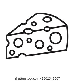 Cheese outline icon vector isolated on white illustration