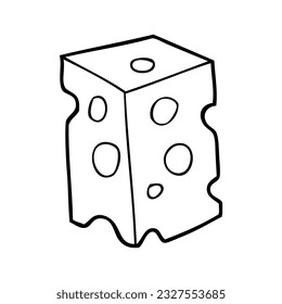 ilustración vectorial del contorno del queso,
aislado en fondo blanco.Vista superior