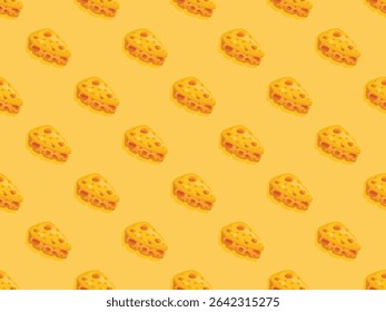 cheese parmesan yellow cartoon fun pattern seamless background menu fresh snack element icon milk