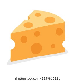 cheese parts and slices isolated on a white background. Cheese flat icon. Vector of cheese in flat style isolated on white background.