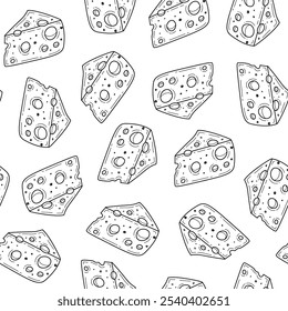 Cheese pattern background. Cheese doodle pattern background. Seamless Pattern of a Cheese. Seamless pattern of cheese doodle illustration background.