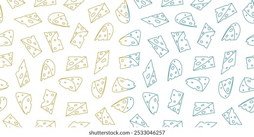 Cheese pattern background. Seamless pattern of cheese doodle illustration background.	Cheese doodle pattern background. Seamless Pattern of a Cheese. 