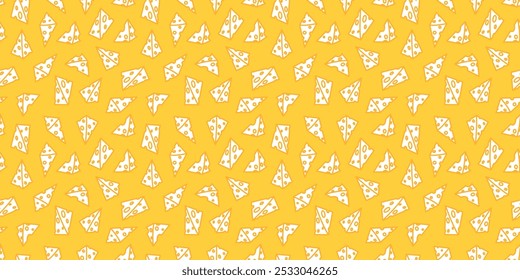 Cheese pattern background. Seamless pattern of cheese doodle illustration background.	Cheese doodle pattern background. Seamless Pattern of a Cheese. 