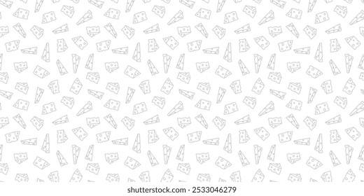 Fundo de padrão de queijo. Padrão contínuo de fundo de ilustração de rabiscar de queijo.	Fundo de padrão de rabiscar queijo. Padrão sem emenda de um queijo. 