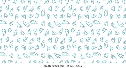 Cheese pattern background. Seamless pattern of cheese doodle illustration background.	Cheese doodle pattern background. Seamless Pattern of a Cheese. 
