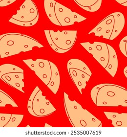 Fondo de patrón de queso. Patrón sin fisuras de fondo de ilustración de doodle de queso. Fondo de patrón de doodle de queso. Patrón sin fisuras de un queso.
