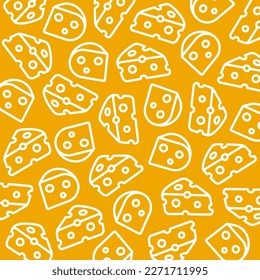 Cheese pattern background set. Collection icon cheese. Vector