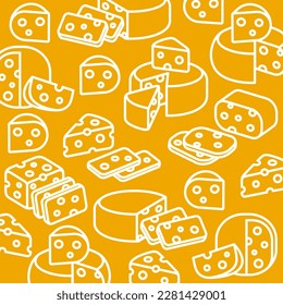 Cheese pattern background set. Collection icon cheese. Vector