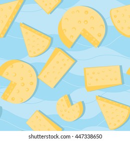 Cheese pattern. illustration of cartoon. seamless texture