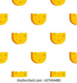 Cheese pattern seamless background in flat style repeat vector illustration