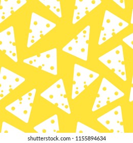 Cheese pattern. Seamless background Vector illustration