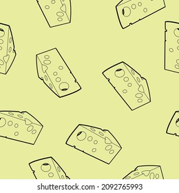 Cheese Pattern. Vector semaless pattern or background with cheese pieces