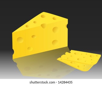 Cheese peaces, vector illustration