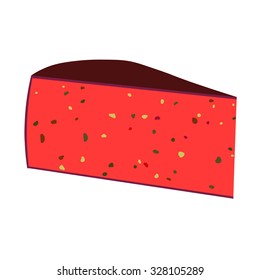 Cheese pesto.  Vector illustration.  Element for menu. Dutch cheese