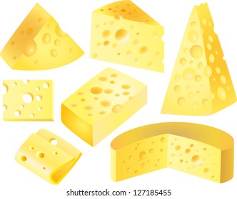cheese photo-realistic vector set
