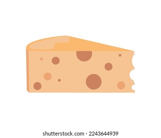 cheese piece design over white