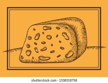 cheese piece drawn icon