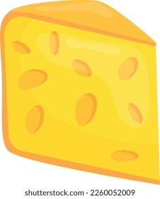 Cheese piece icon. Cartoon food. Dairy product isolated on white background