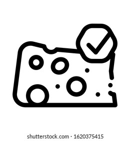 Cheese Piece Icon Vector. Outline Cheese Piece Sign. Isolated Contour Symbol Illustration