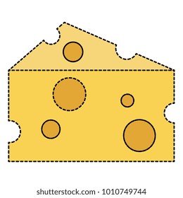 cheese piece isolated icon