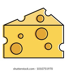 cheese piece isolated icon