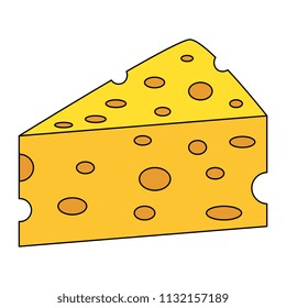 cheese piece isolated icon