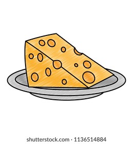 cheese piece isolated icon