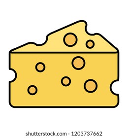 cheese piece isolated icon