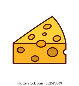 cheese piece isolated icon vector illustration design