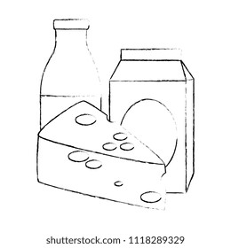 cheese piece and milk