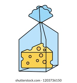 cheese piece in plastic bag