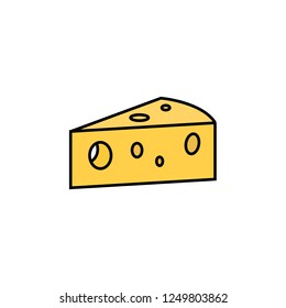 cheese piece. Vector icon Flat design