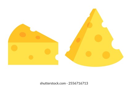 Cheese piece vector icon isolated on white background. Isometric 3d illustration of fresh yellow cheese snacks.