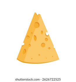 Cheese piece vector icon isolated on white background. Triangular slice of delicious cheese vector illustration.