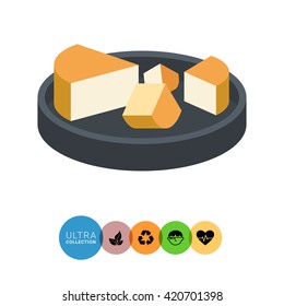 Cheese pieces flat icon