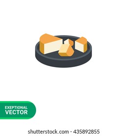 Cheese pieces flat icon