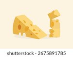 cheese pieces illustration art vector