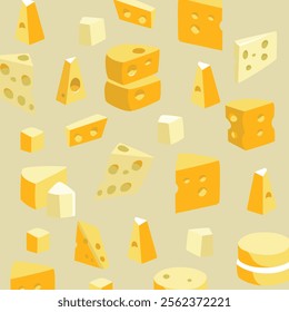 Cheese Pieces Pattern Graphic Resource