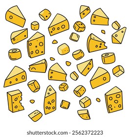 Cheese Pieces Pattern Graphic Resource