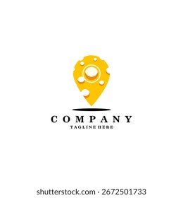 Vector de diseño de logo Cheese Pin