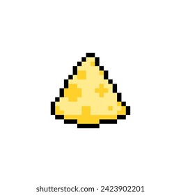 Cheese pixel art icon isolated. 8 bit food sign. pixelated Symbol for mobile application