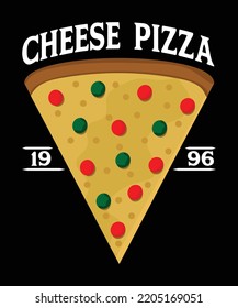 Käsepizza 1996 Logo Typ Vector T-Shirt Design-Vorlage